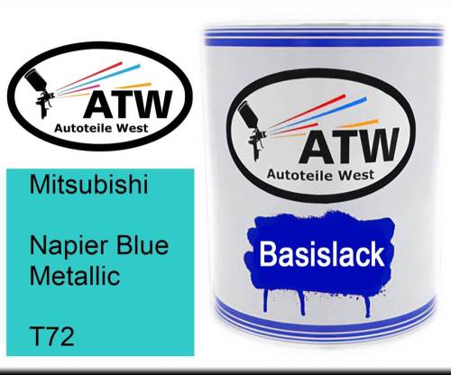 Mitsubishi, Napier Blue Metallic, T72: 1L Lackdose, von ATW Autoteile West.